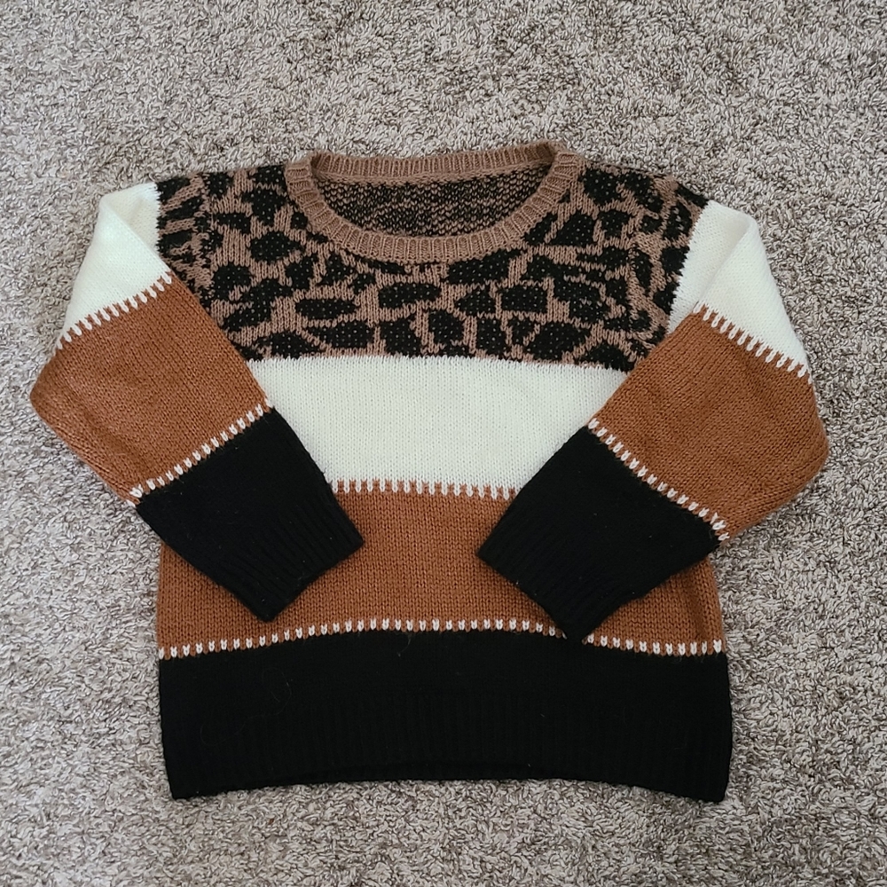 Girls cheetah print sweater